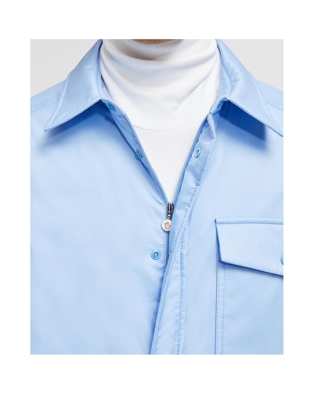 Moncler Blue Arpont Down Shirt Jackeet for men