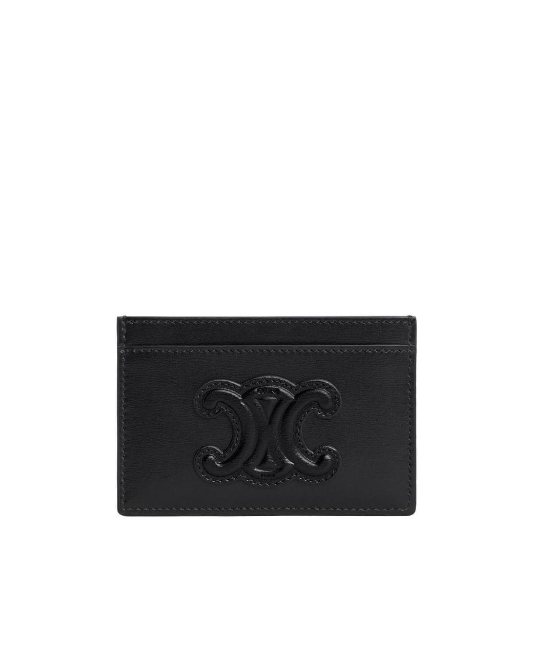 Céline Black Card Holder Cuir Triomphe