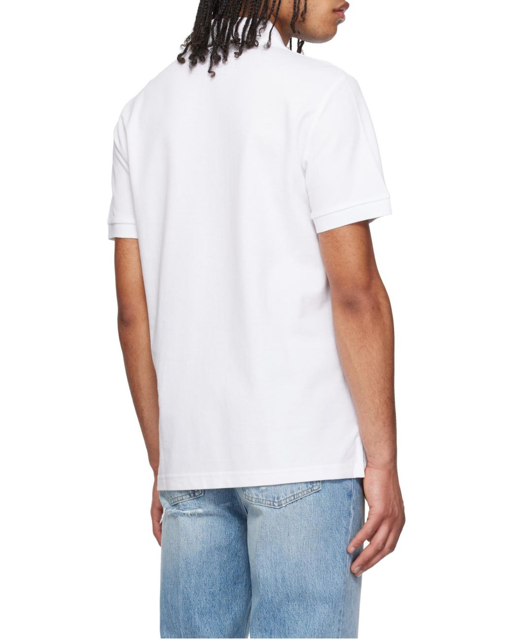 Versace Jeans White Couture Logo Embroidered Polo Shirt for men