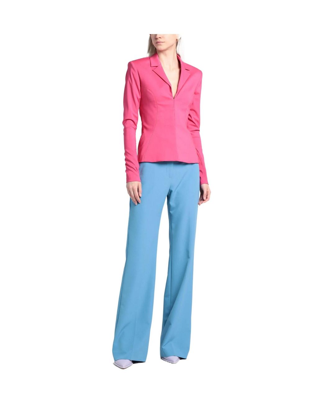 Jacquemus Pink Solid-Color Thin Wool Suit