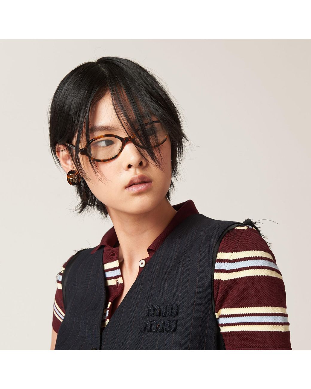 Miu Miu Black Tailored Wool Mini Dress