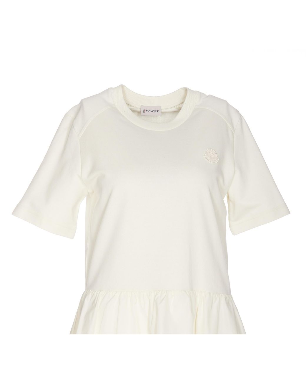 Moncler White Slim Fit Flared Mini Dress