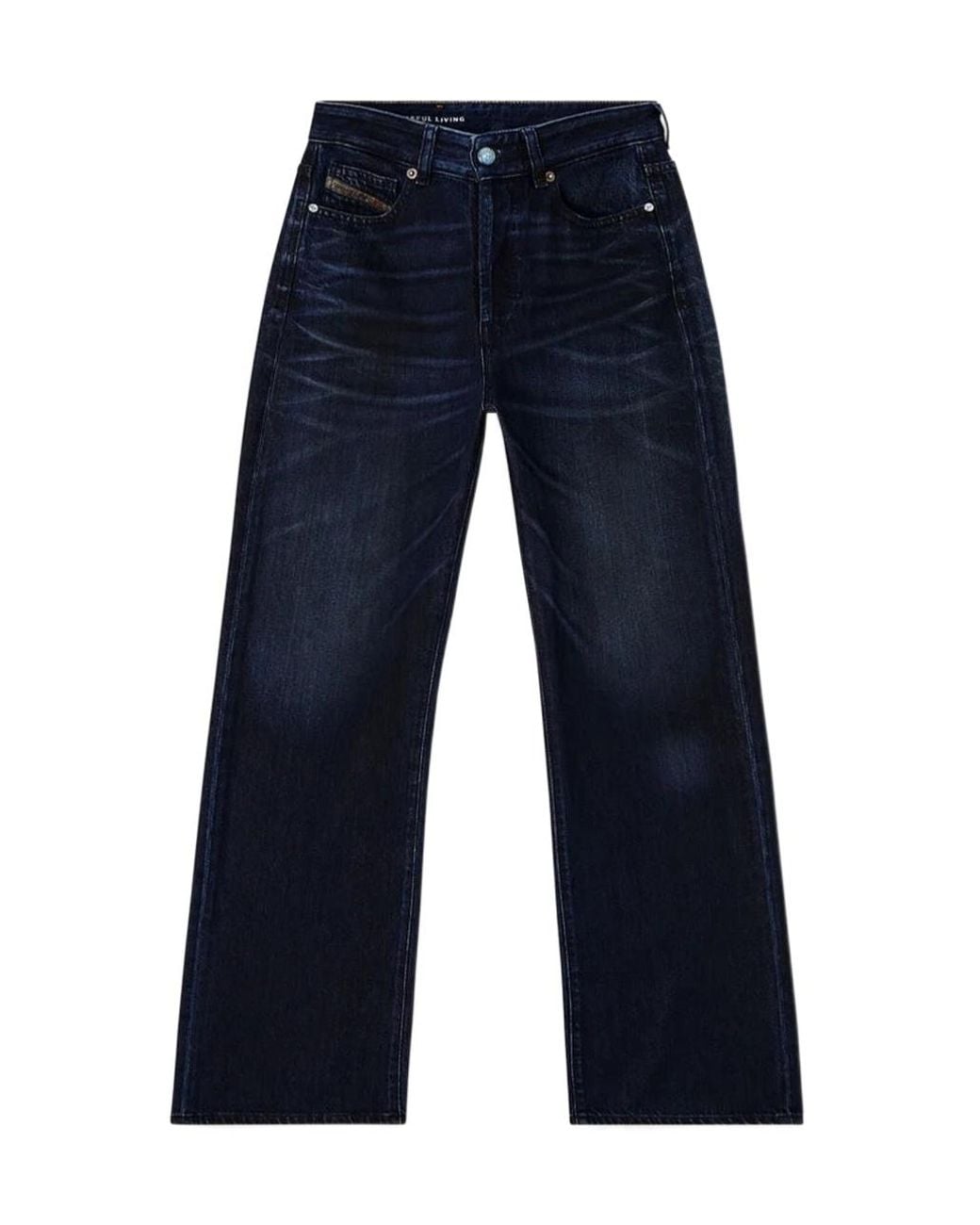 DIESEL Blue Regular Jeans High Waist 1971 D-Sent