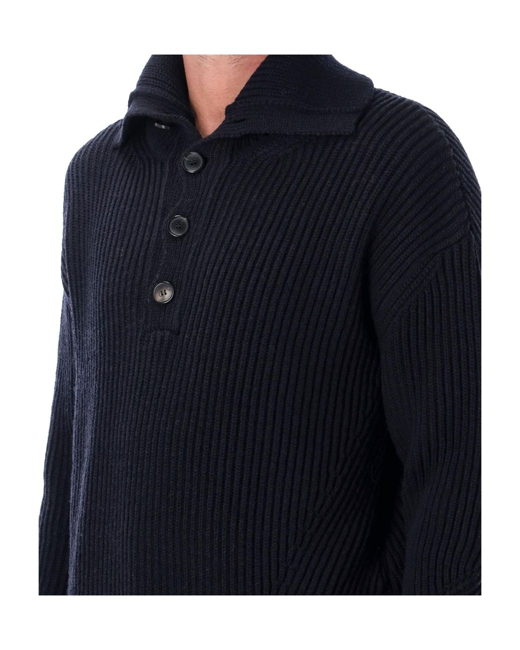 Dries Van Noten Blue Long Sleeve Knitted Jumper for men