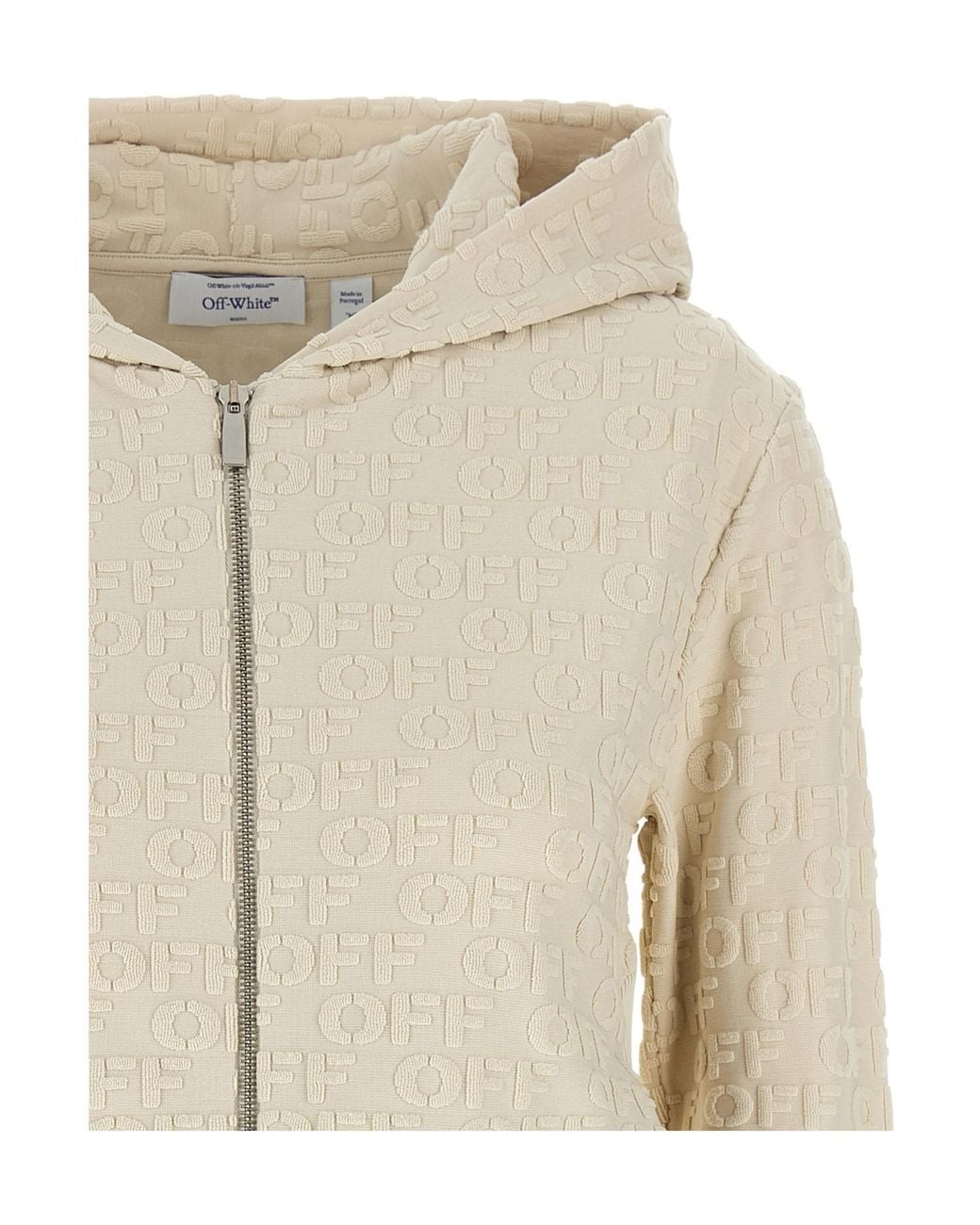 Off-White c/o Virgil Abloh Natural Terry Off Zip-Up Hoodie