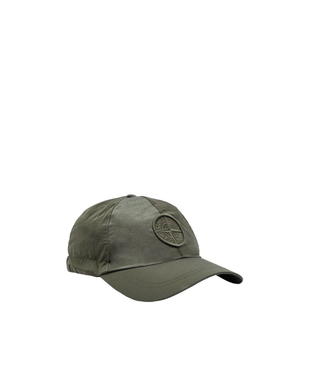 Stone Island Green Nylon Baseball Cap for men