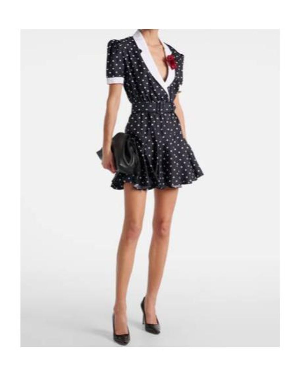 Rodarte Blue Polka Dot Silk Twill Minidress