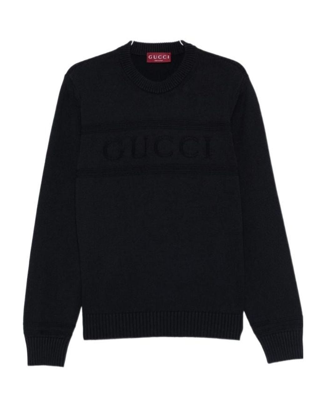 Gucci Black Logo Intarsia Knit Jumper for men