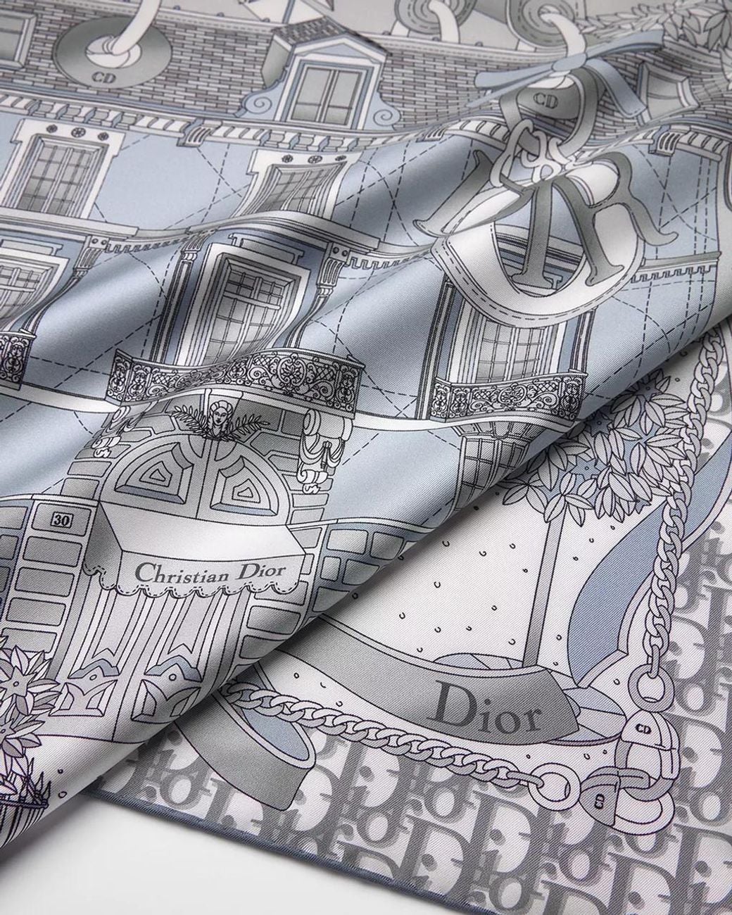 Dior Gray Avenue90 Square Scarf