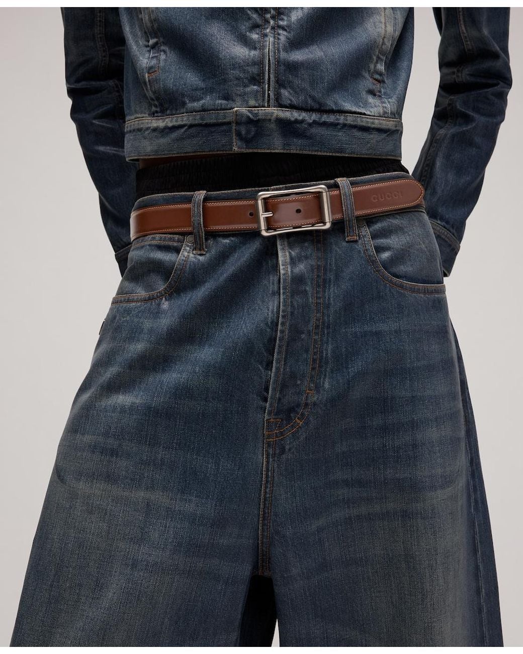 Gucci Multicolor Reversible Belt With Roller Buckle for men