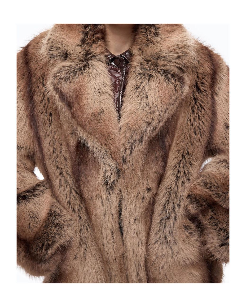 Pinko Brown Caban Pelliccia Caledenia