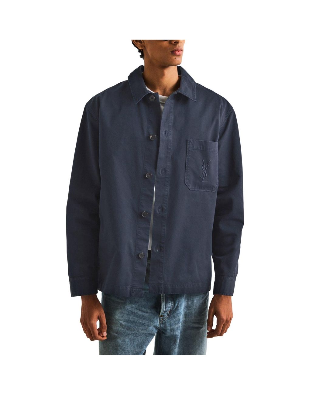 Saint Laurent Blue Workwear Shirt Jacket for men