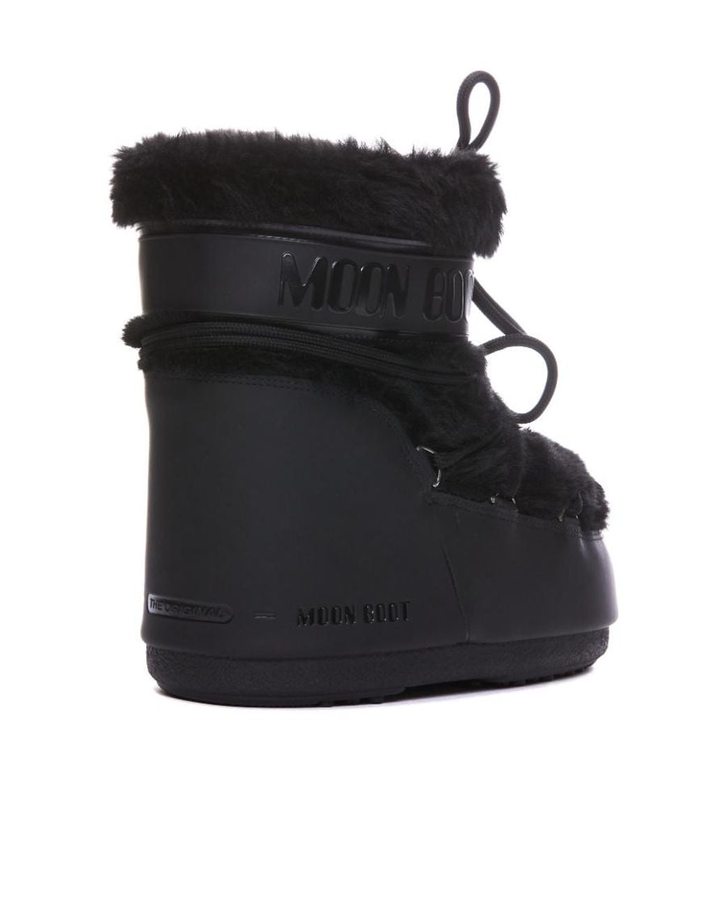 Moon Boot Black Icon Low Faux-Fur Detail Boots