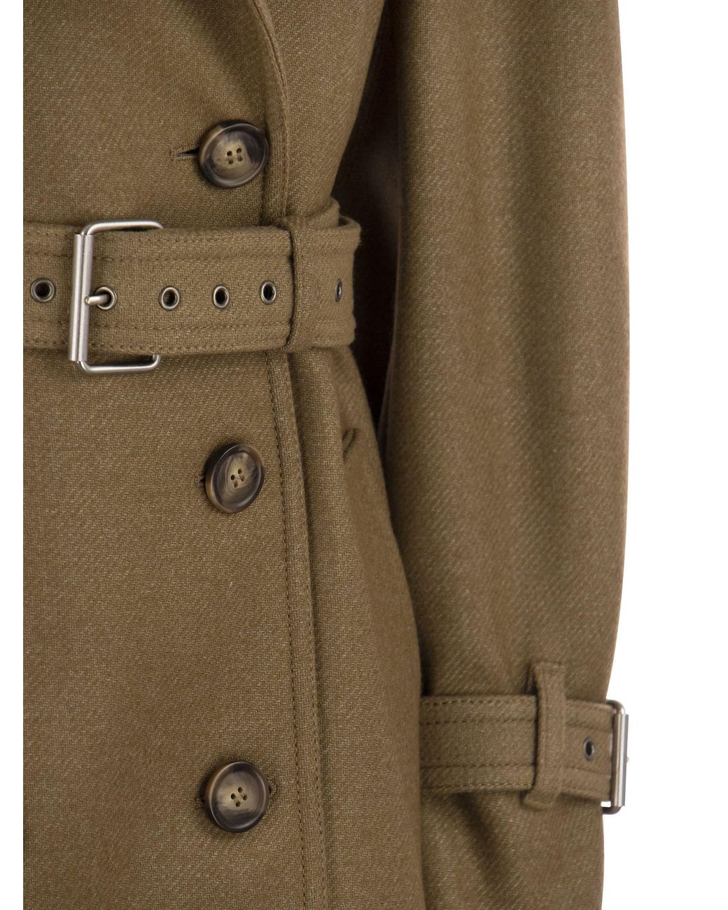 Sportmax Natural Double-Breasted Trench Coat