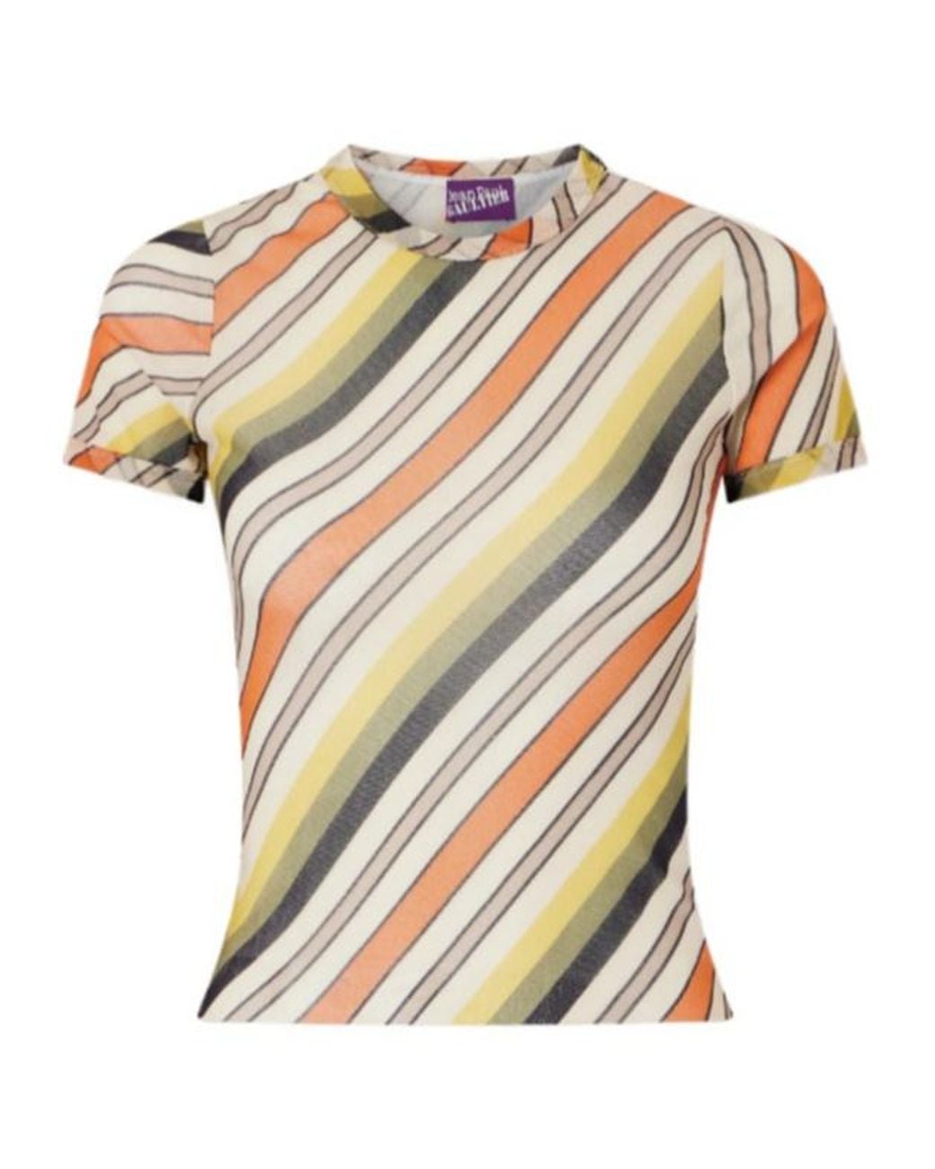 Jean Paul Gaultier White Striped Mesh Top
