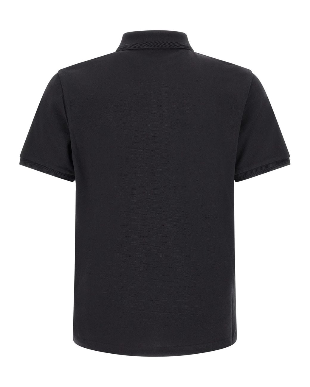 Moncler Blue Logo Patch Short-Sleeved Polo Shirt for men