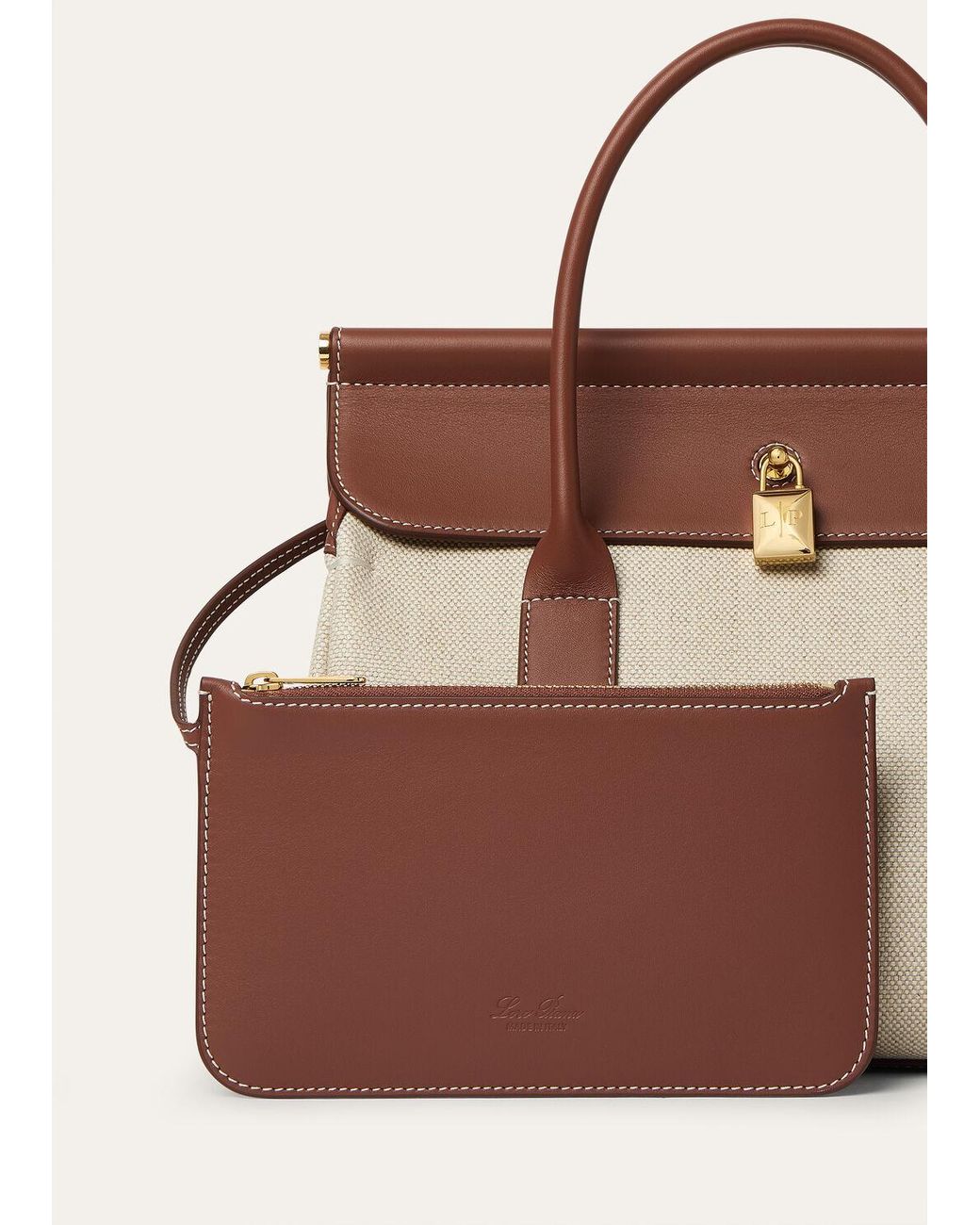 Loro Piana Brown Loom Bag L25 Handbag