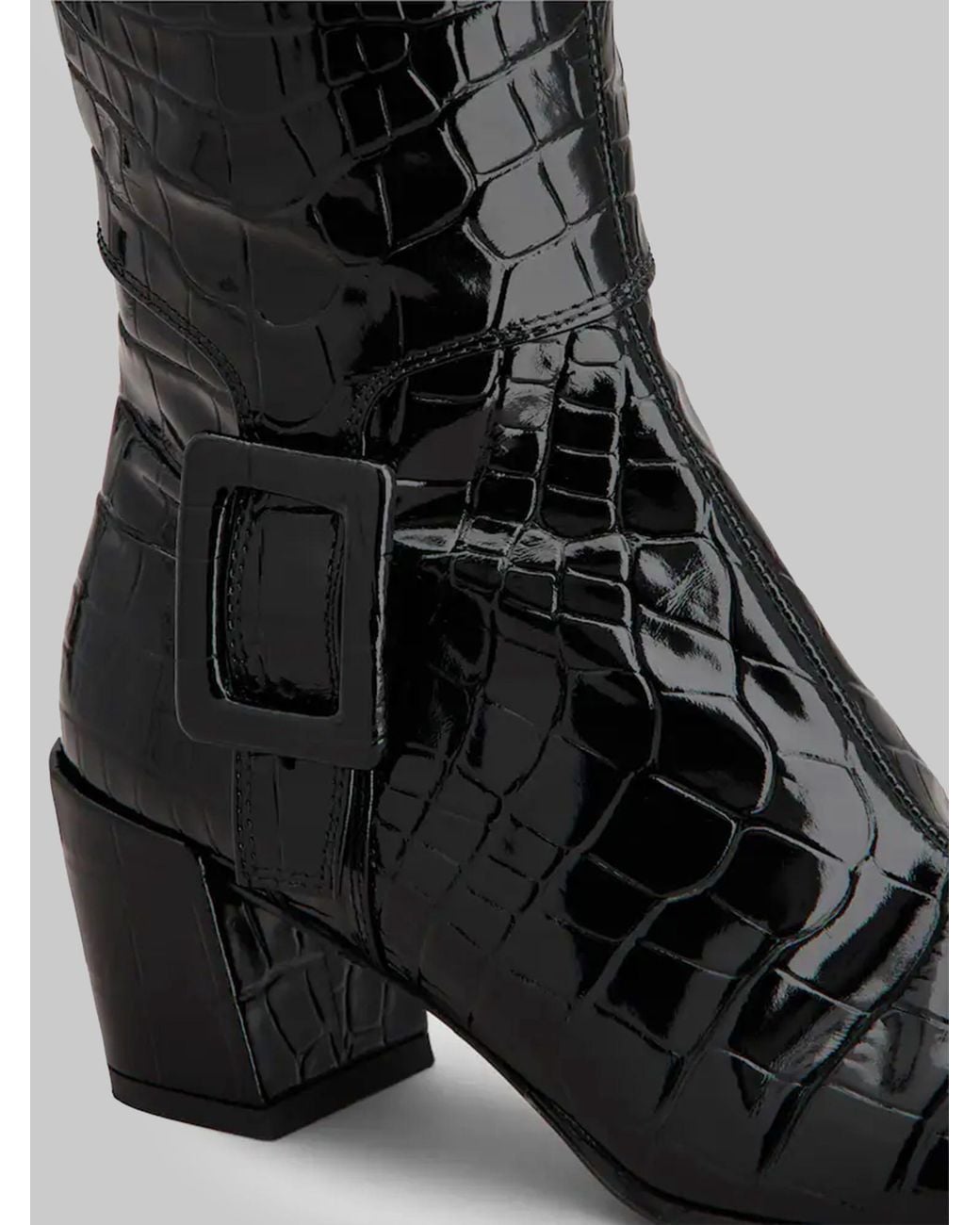 Roger Vivier Black Choc Cuissard Buckled Boots