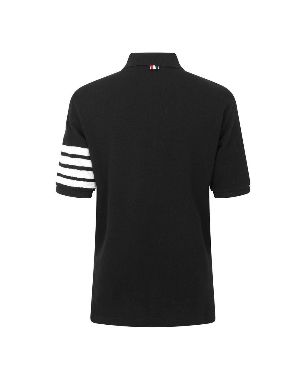 Thom Browne Black Casual Striped Polo Shirt for men