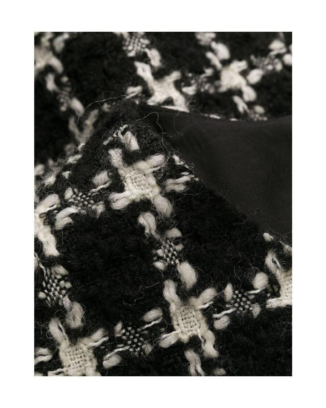Valentino Black Tweed Checkered Sleeveless Dress