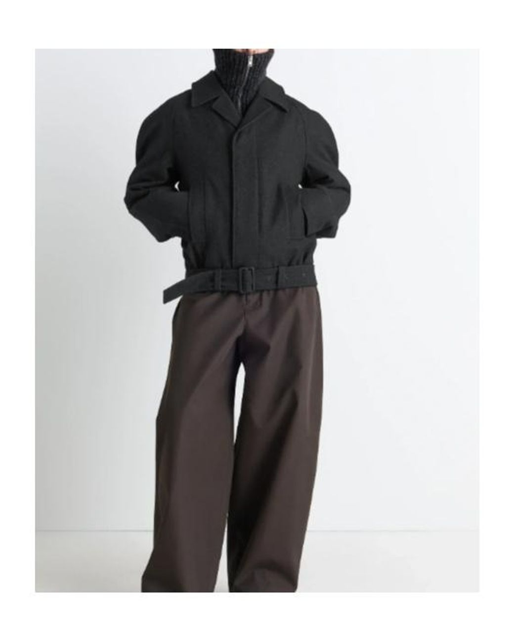 Lemaire Black Raglan-Sleeve Belted Jacket