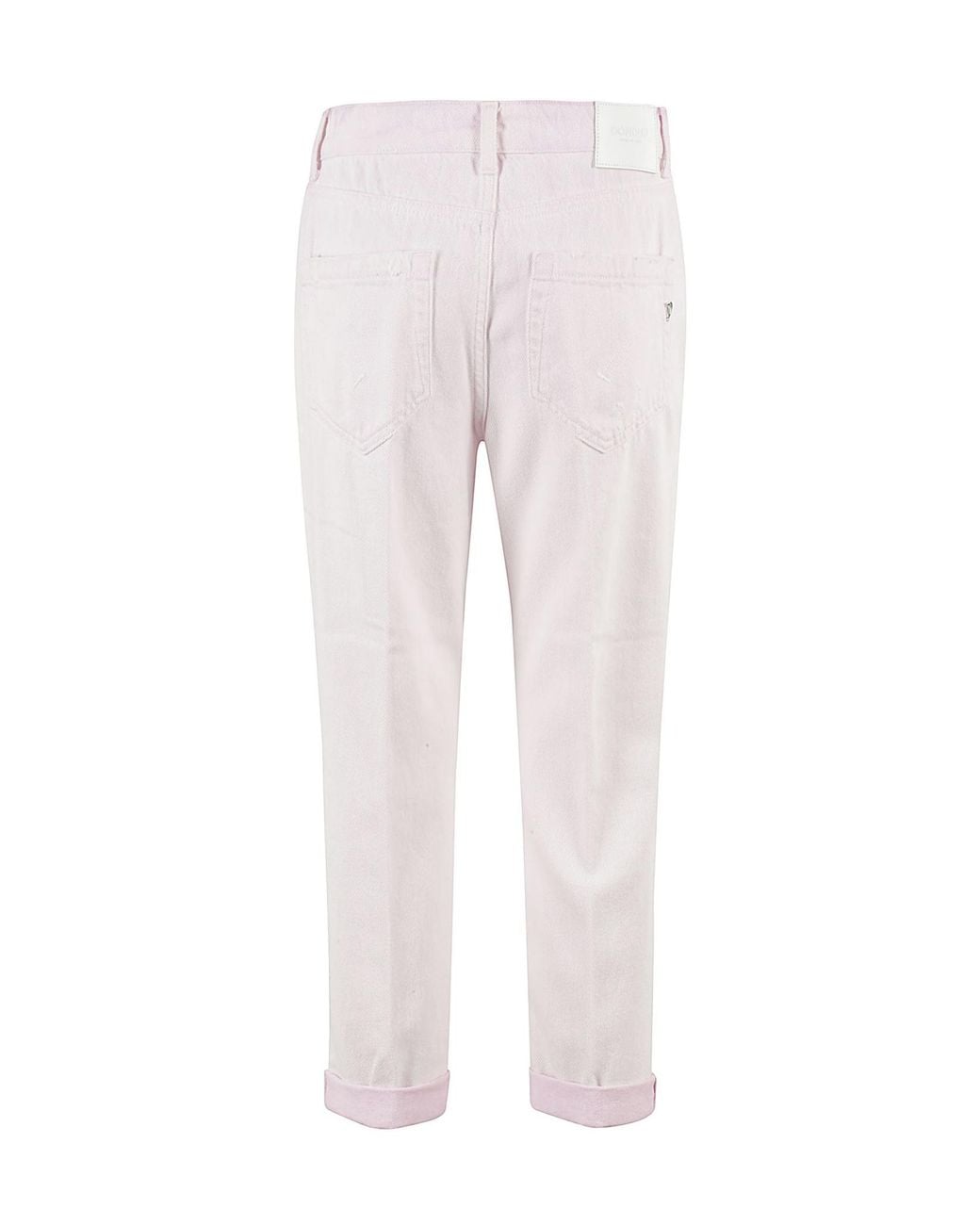 Dondup White Distressed Cuffed Jeans