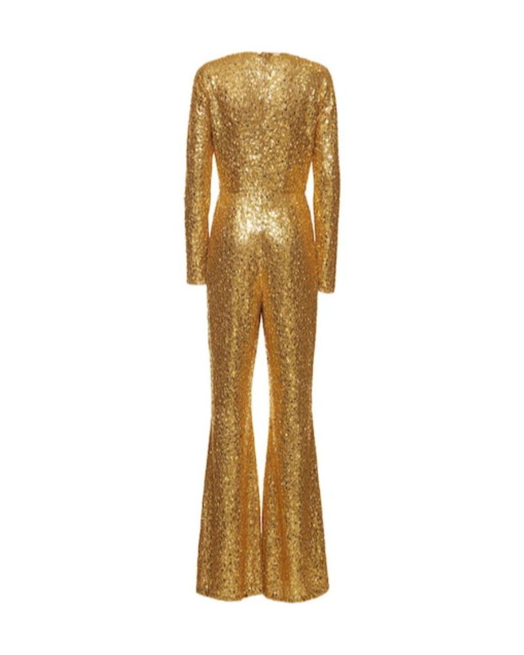 Michael Kors Metallic Sequined V-Neck Jumpsuit