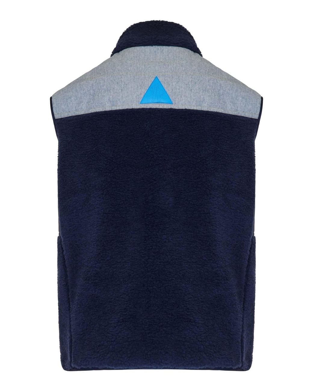 Moncler Blue Grenoble Logo-Patch Button-Up Gilet for men