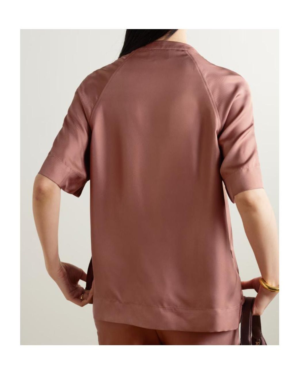 Loulou de Saison Pink Zeus Silk-Twill Blouse