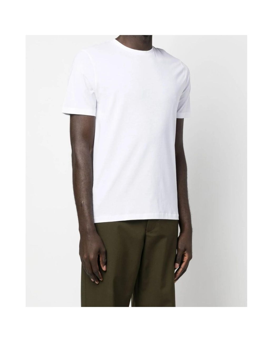 Herno White Stretch Jersey Crew Neck T-Shirt for men