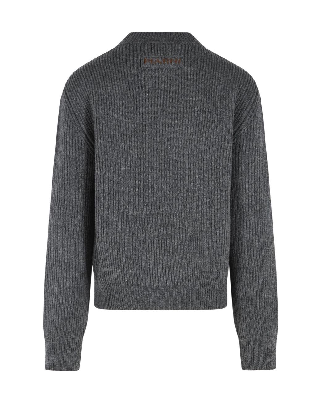 Marni Gray Ribbed Knit Jumper for men