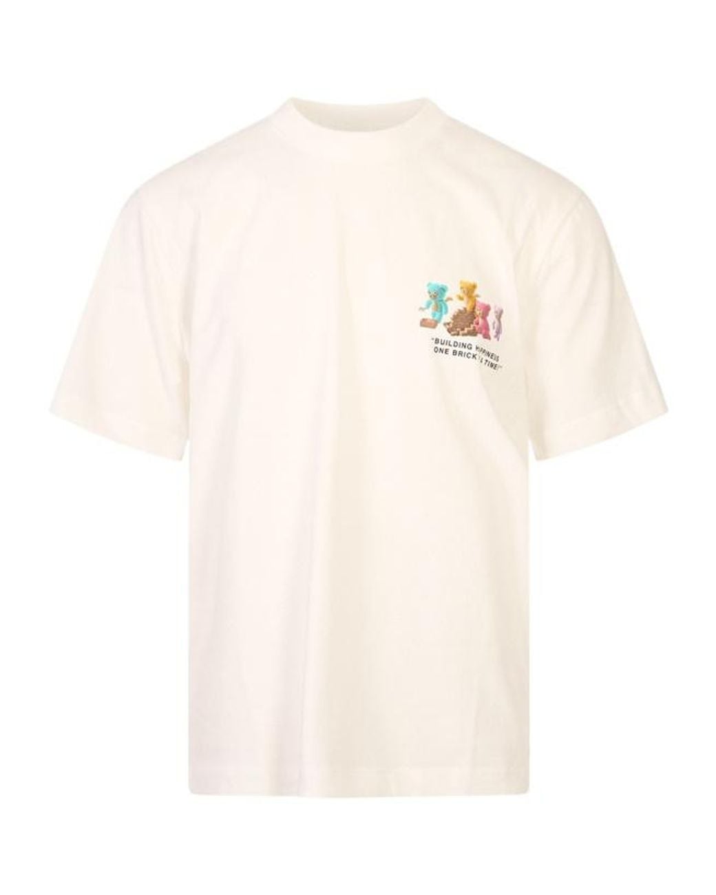 Barrow White Teddy Bear Printed Jersey T-Shirt for men
