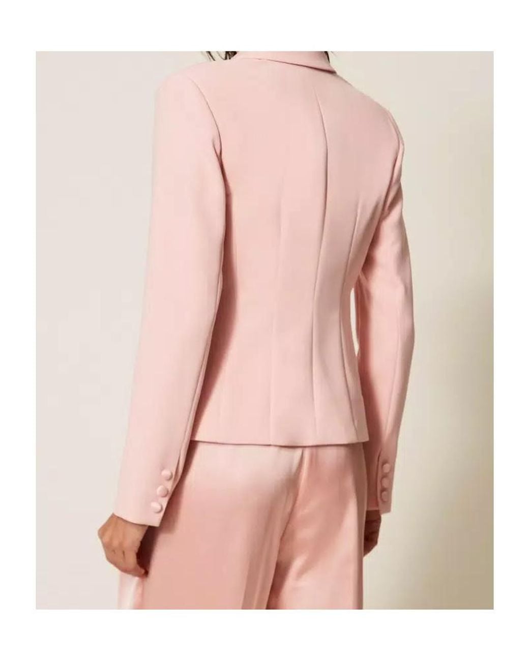Twinset Pink Double-Breasted Blazer