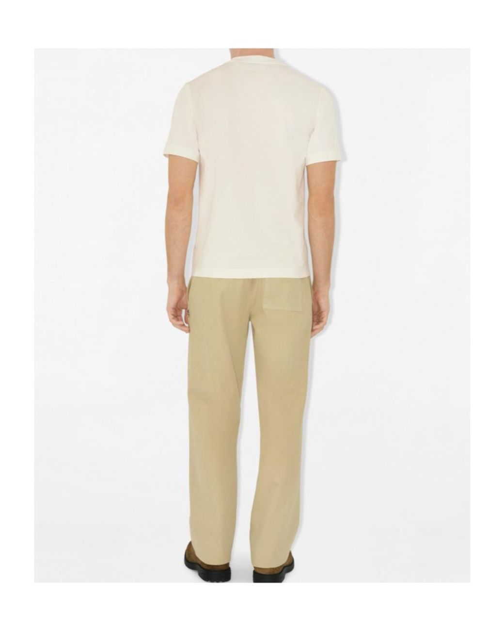 Burberry White Logo Detailed Crewneck T-Shirt for men