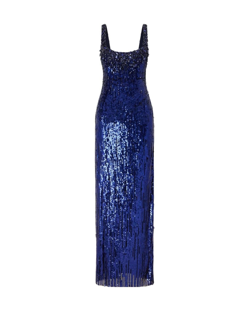 Jenny Packham Blue Rosalie Crystal-Embellished Sequined Tulle Gown