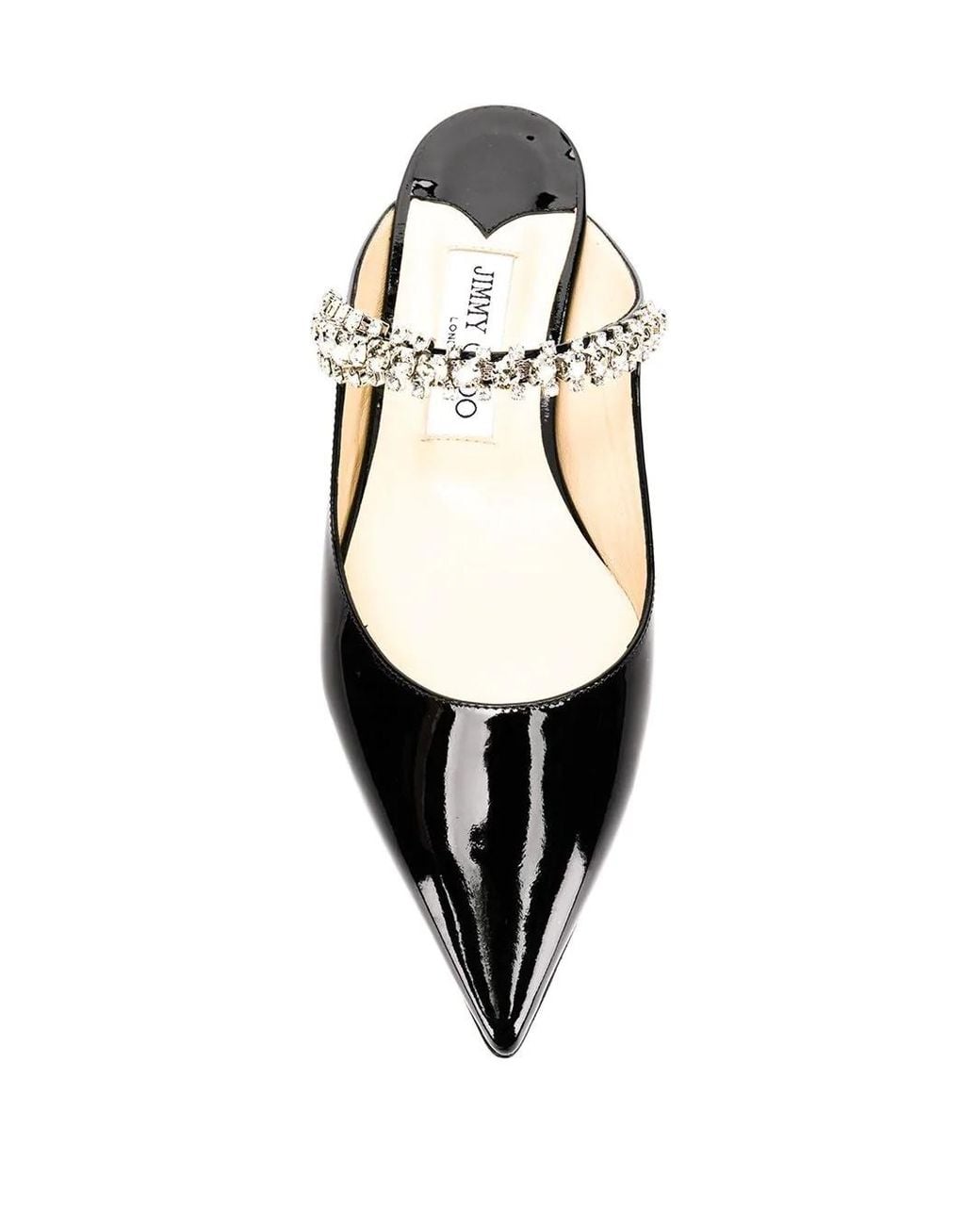 Jimmy Choo White Bing Crystal-Embellished Pointed Flats
