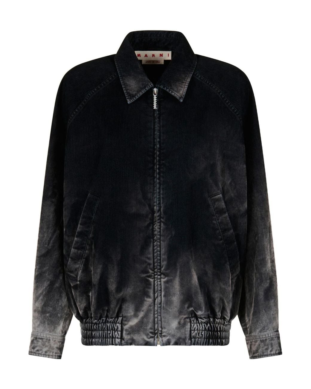 Marni Black Flocked Denim Bomber Jacket
