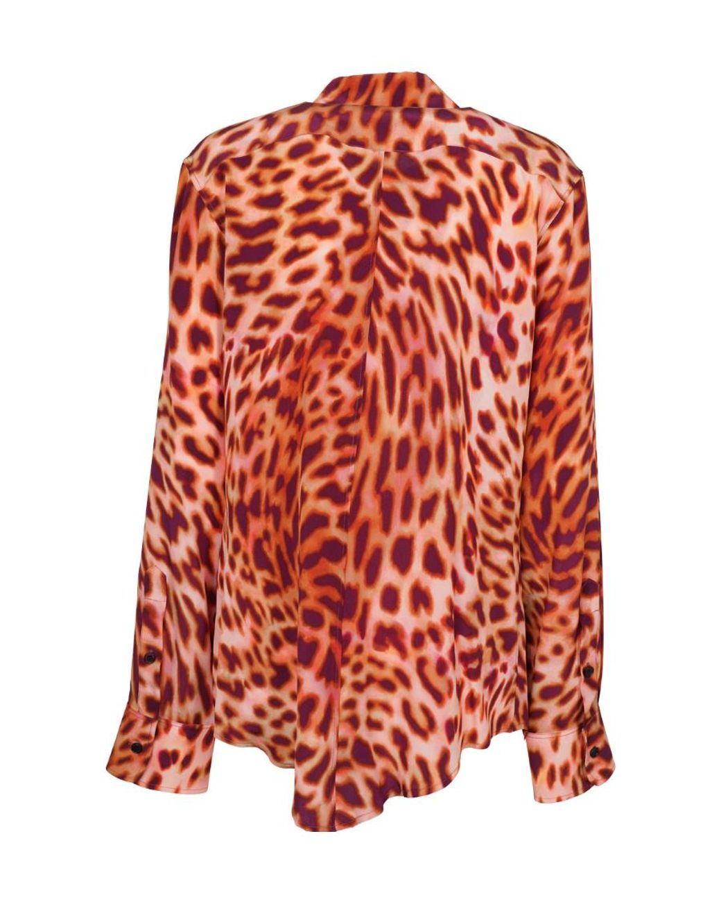 Stella McCartney Red Leopard-Print Silk Shirt