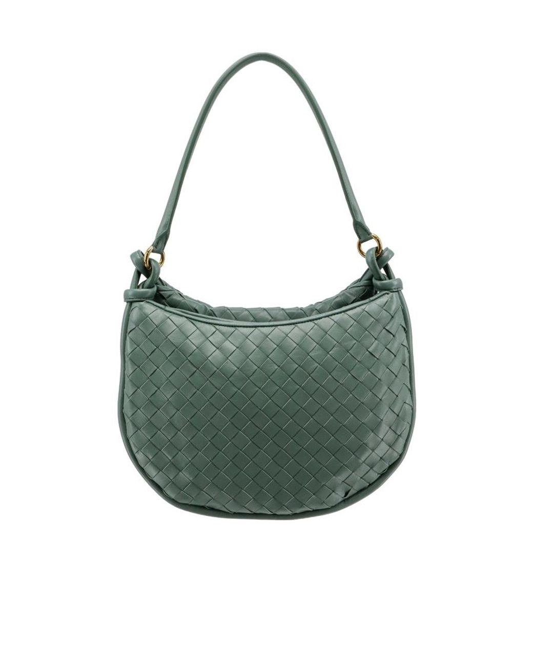 Bottega Veneta Green Medium Gemelli Knitted Shoulder Bag