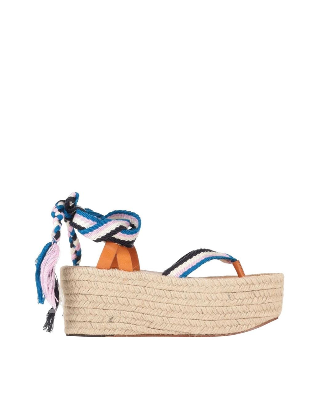 Isabel Marant Blue Multi-Colored Woven Straw Sandals