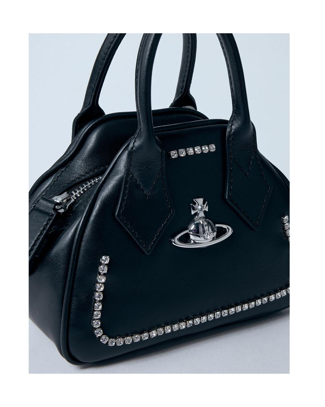 Vivienne Westwood Blue Mini Yasmine Logo Plaque Handbag