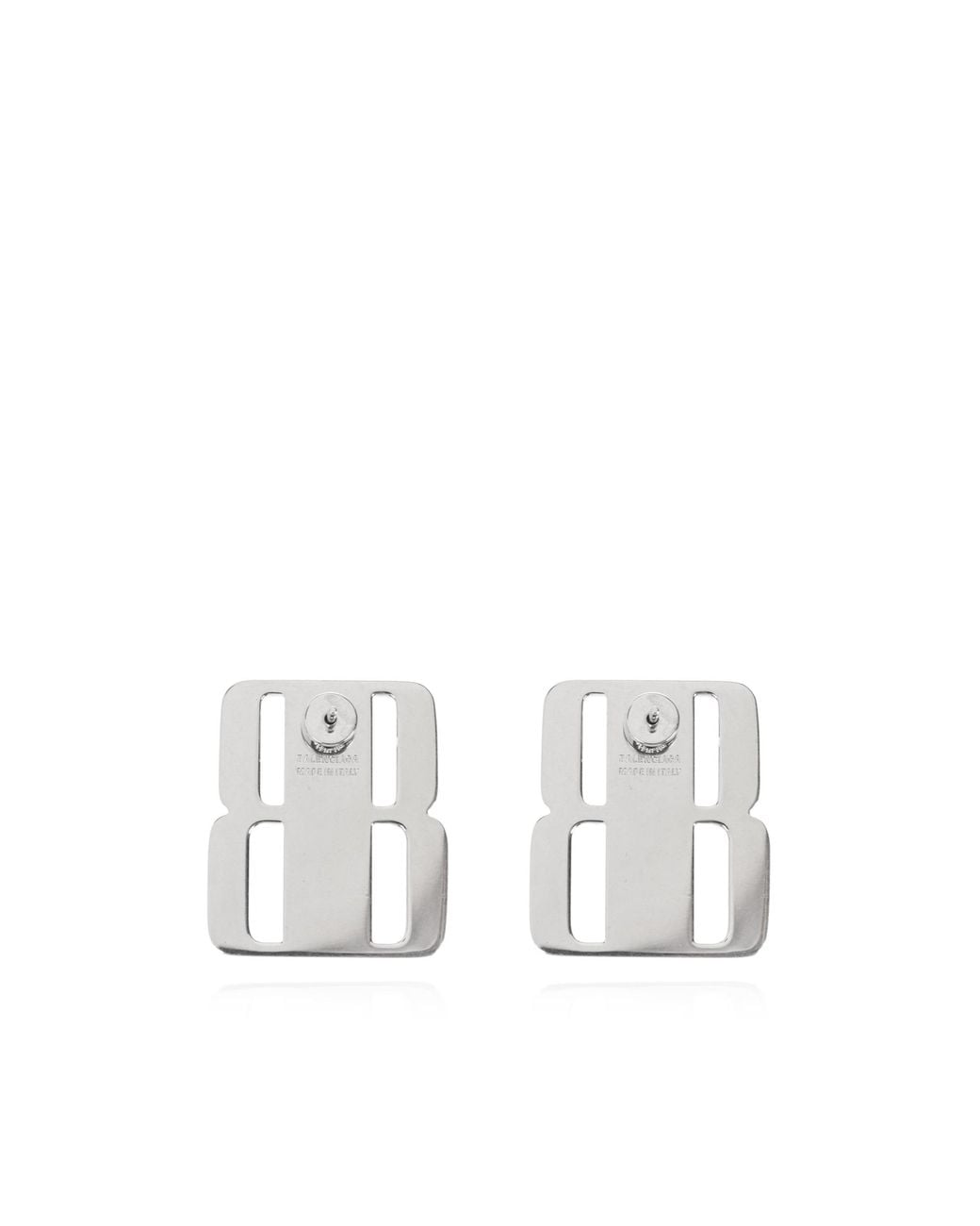 Balenciaga White Bb Logo Earrings