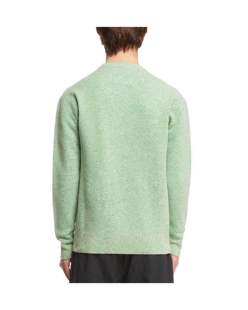 Jil Sander Green Crewneck Ribbed Jumper for men