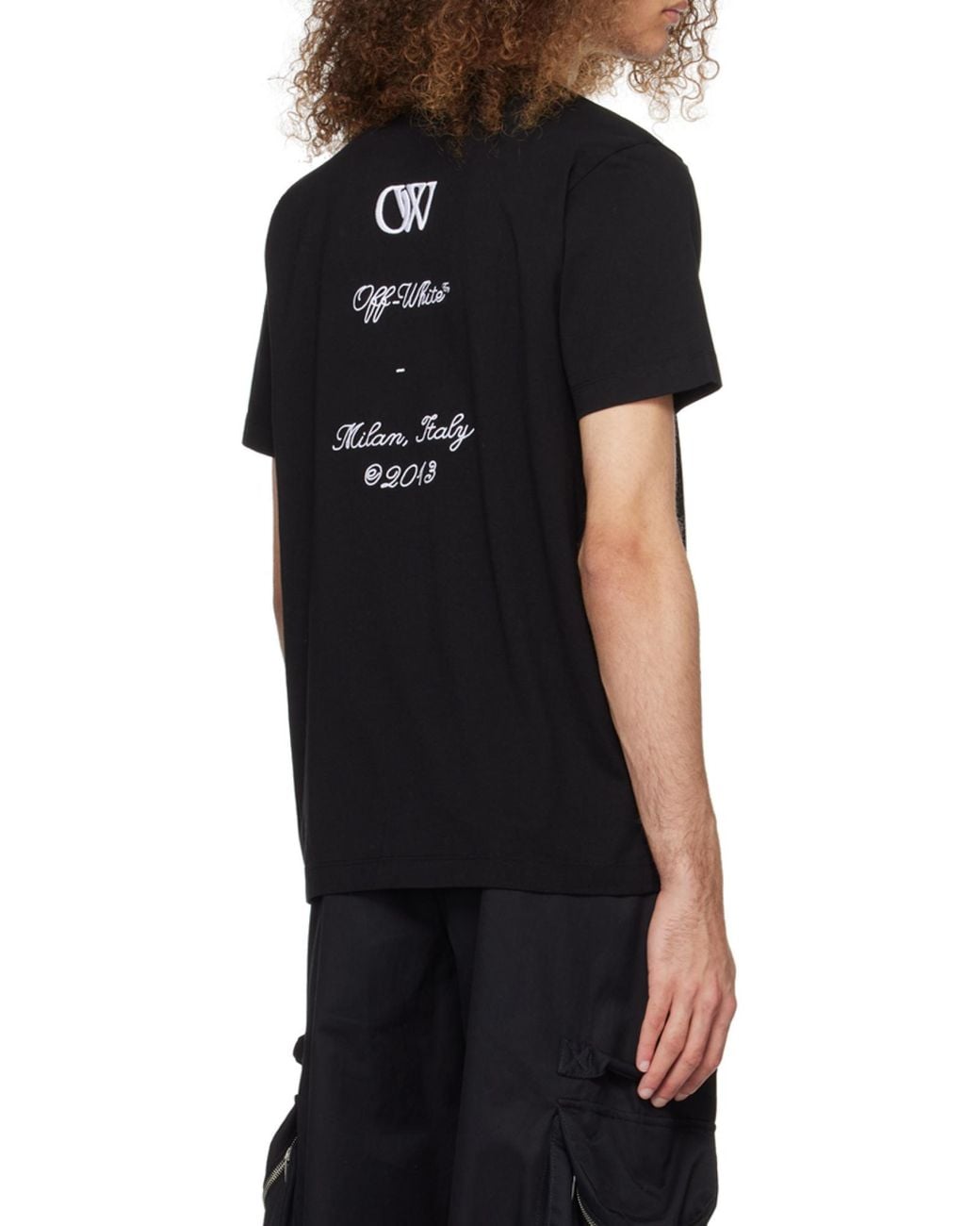Off-White c/o Virgil Abloh Black 23 Embroidered Crewneck T-Shirt for men