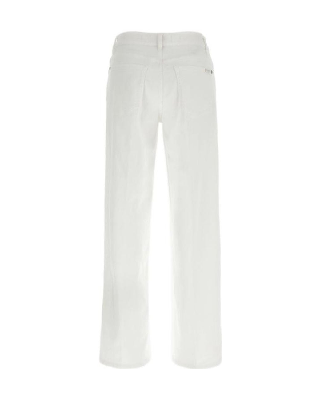 7 For All Mankind White Jeans With Belt Loops