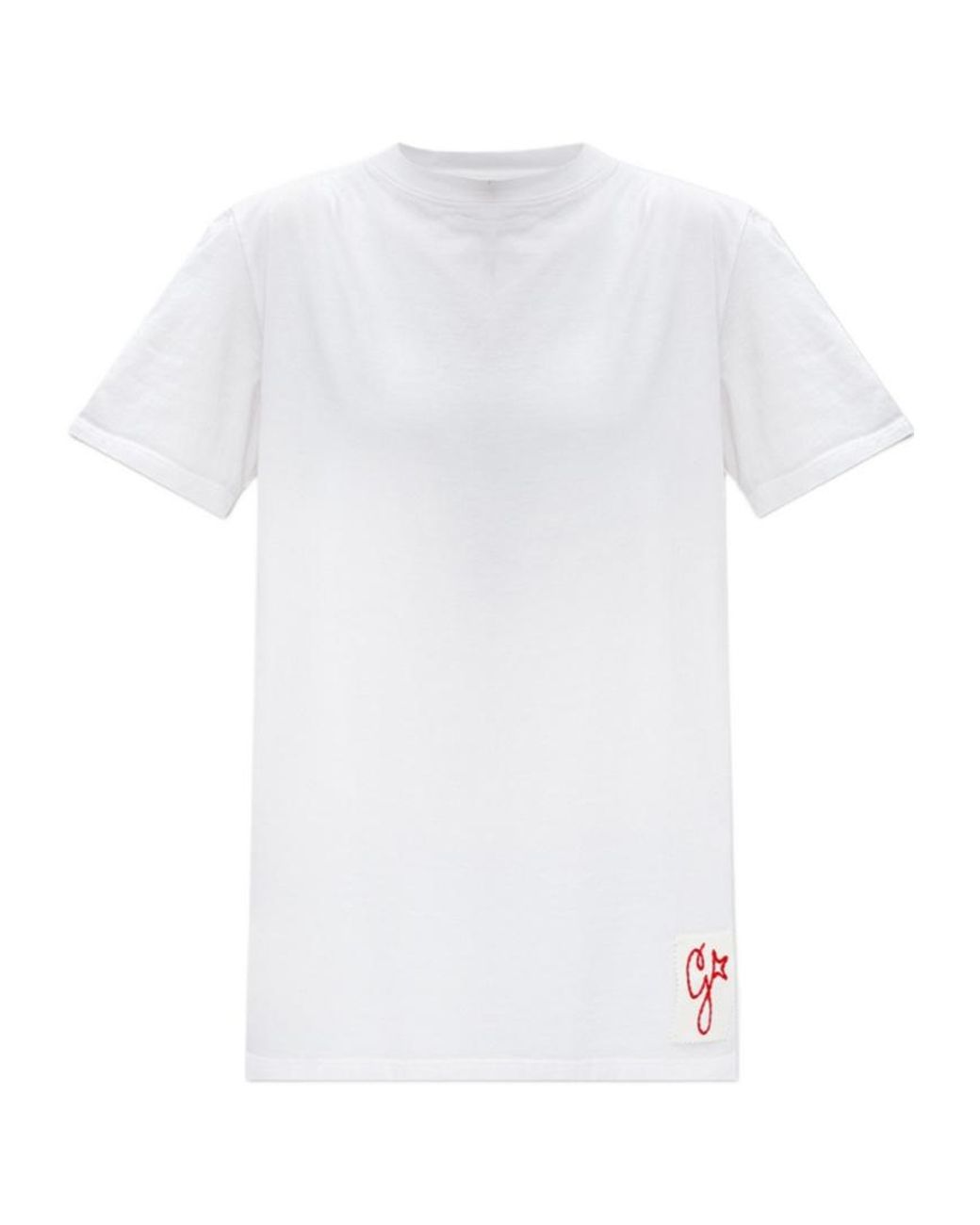 Golden Goose Deluxe Brand White Logo Patch Crewneck T-Shirt