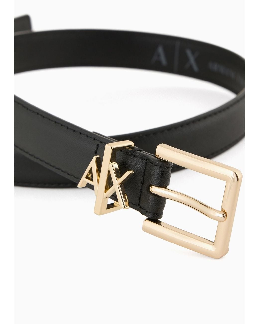 ARMANI EXCHANGE White Leather Belt