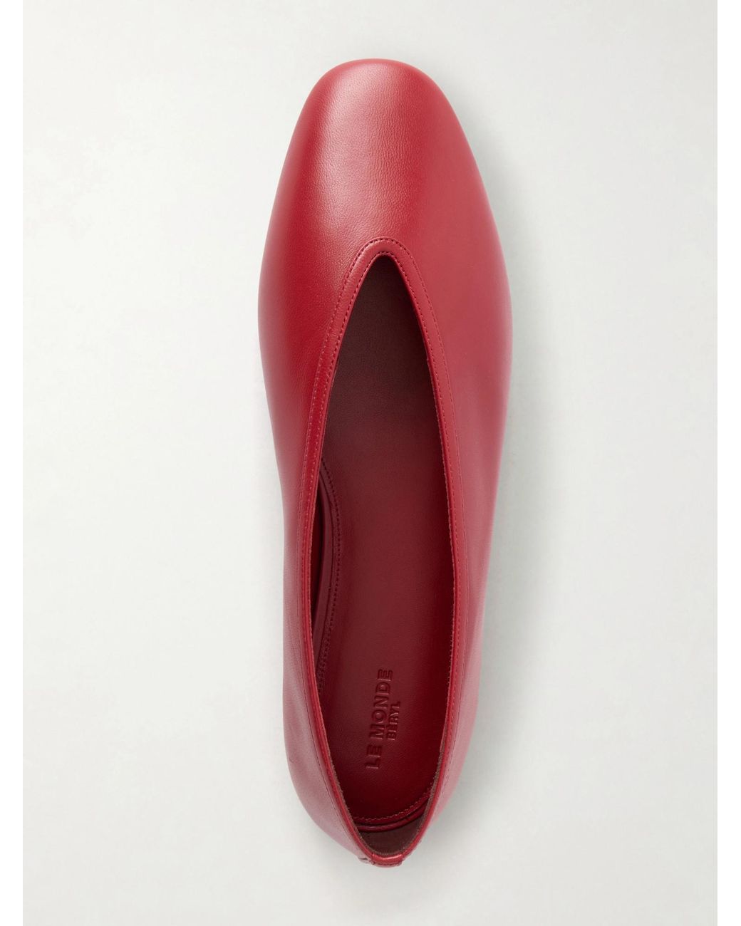Le Monde Beryl Red Luna Leather Ballet Flats