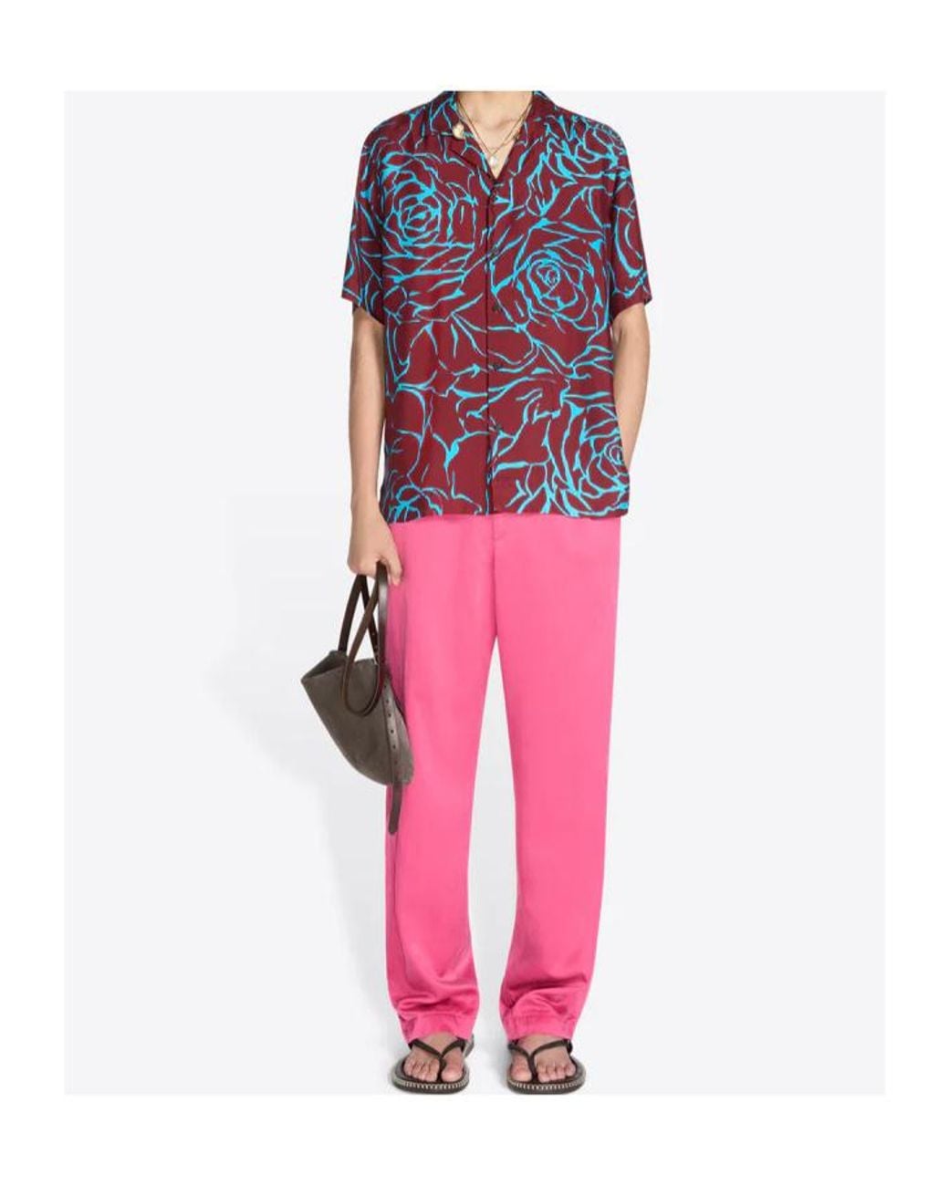 Dries Van Noten Red Abstract Pattern Shirt for men