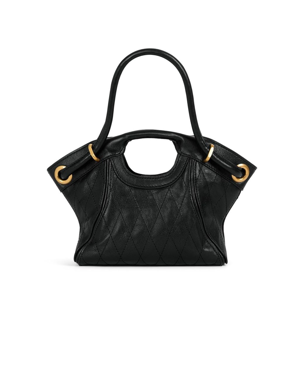 Balmain Black Quilted Small Tote Bag